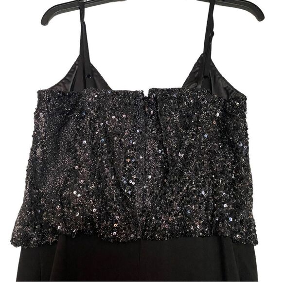 Parker Black Sequin Bodice Jumpsuit Size 6 - Picture 5 of 7